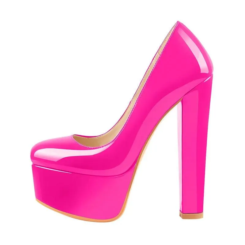 Your Shiny Clothes Black and Red Patent Leather Platform Heels
