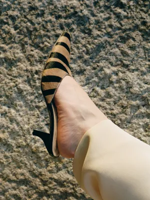 Zebra Stripe Pony Hair Mules