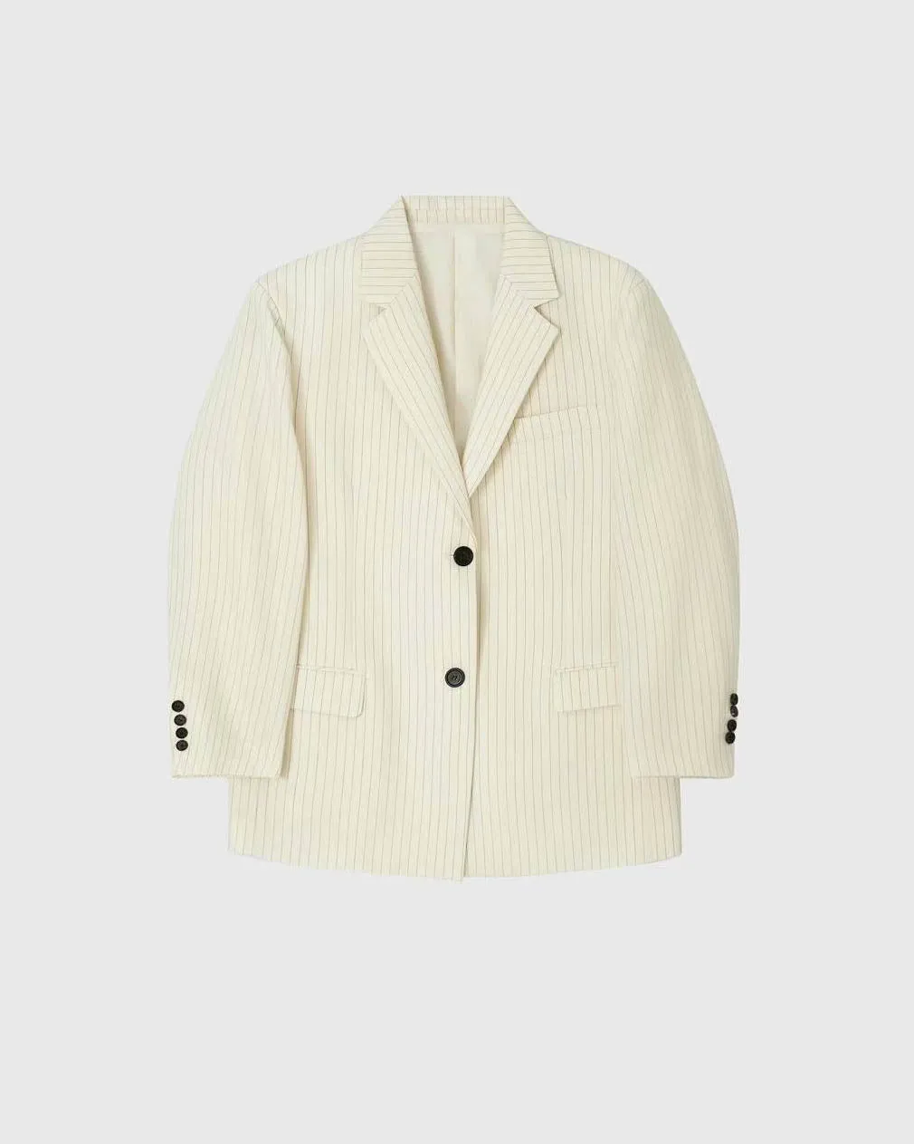 ZOOEY PINSTRIPE BLAZER CREAM